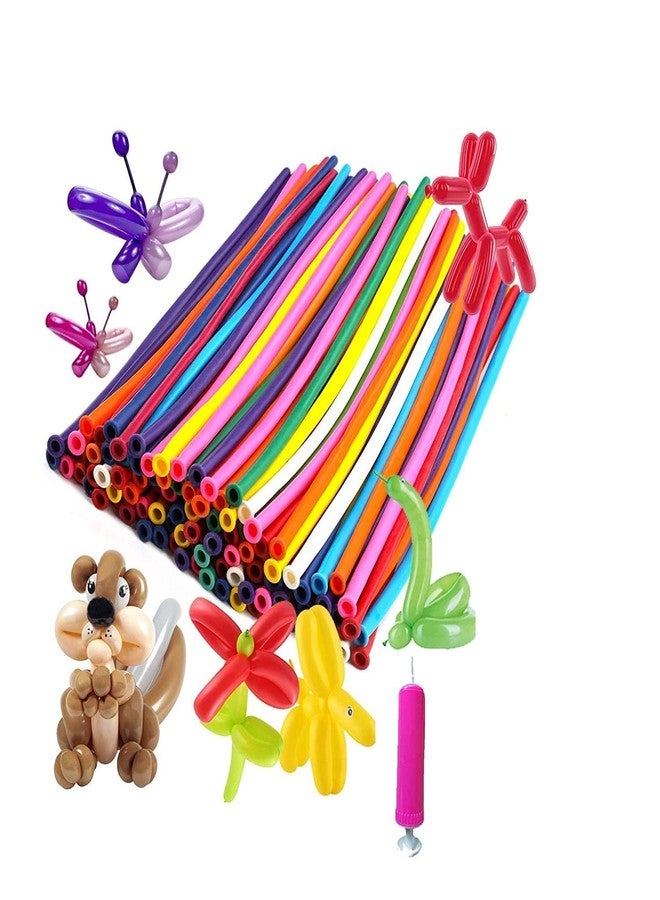 Crazy Sutra Playzo by Crazy Sutra Animals Kit Twisting Balloons (multicolor): 100pcs Latex Long Modelling Balloons and 1 Balloon Pump for creating different shapes and figures through twisting techniques. - Image 1